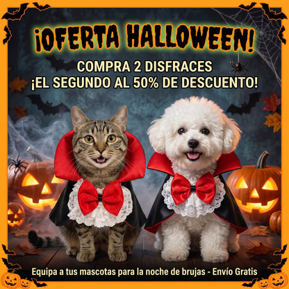 Disfraz de capa vampiro para perros y gatos